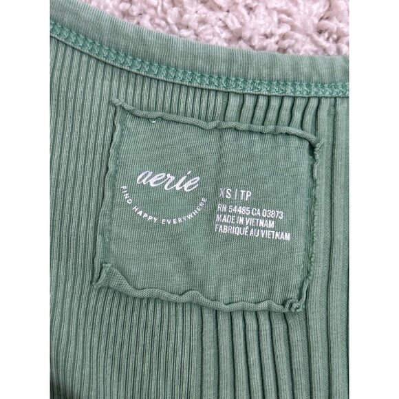 Aerie Green Henley Tank Top size XS - Picture 3 of 3